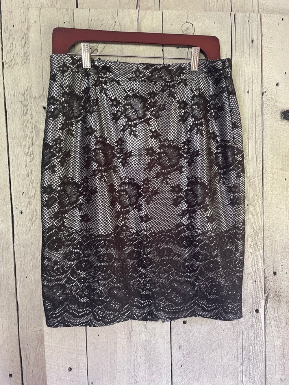 The Limited Black Lace Overlay Pencil Skirt